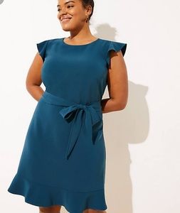 Loft Tie Waist Flutter Dress. NWT